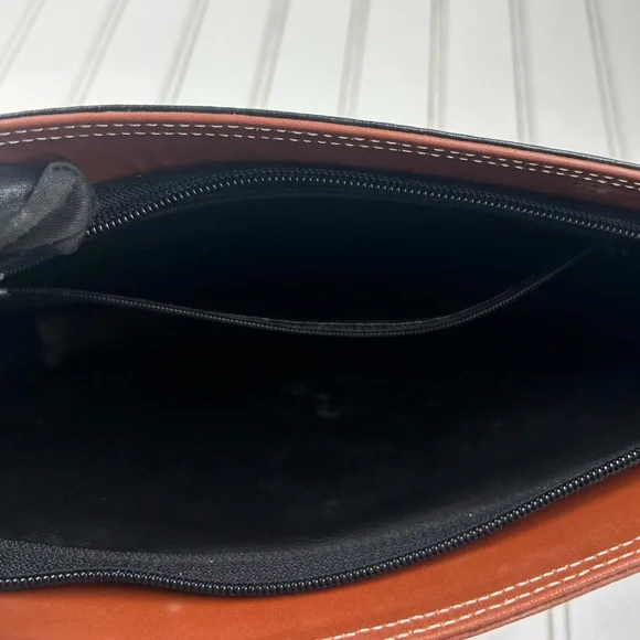 Valentino Garavani Vintage Black and Brown Leather Clutch Bag - Picture 7 of 8